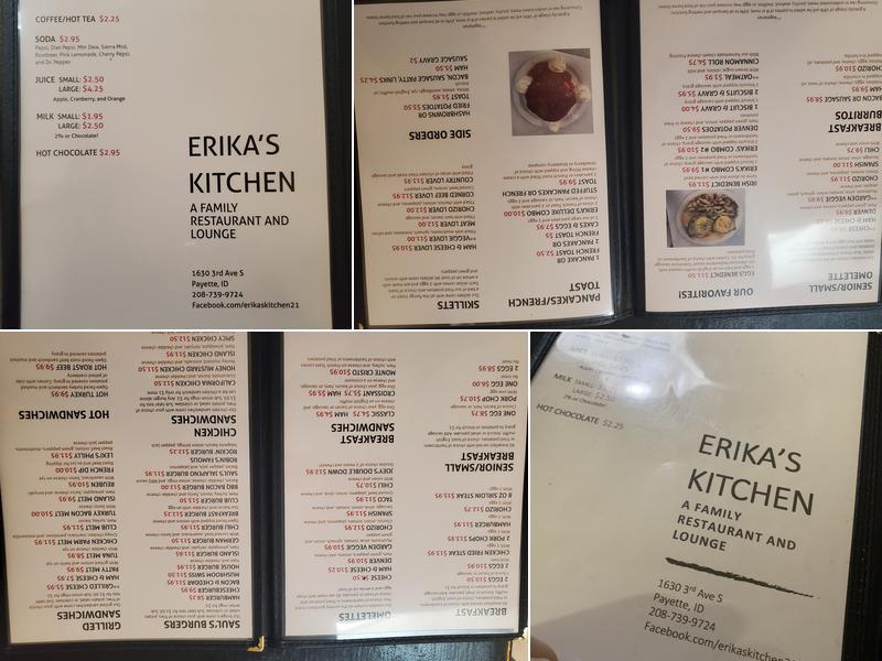 Erika's Kitchen Menu