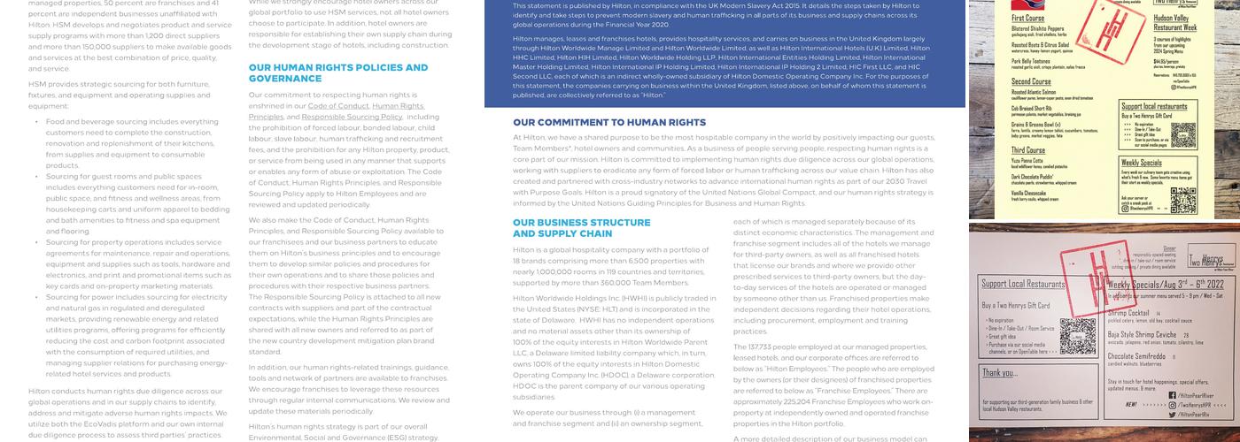 Two Henrys at the Hilton Pearl River Menu