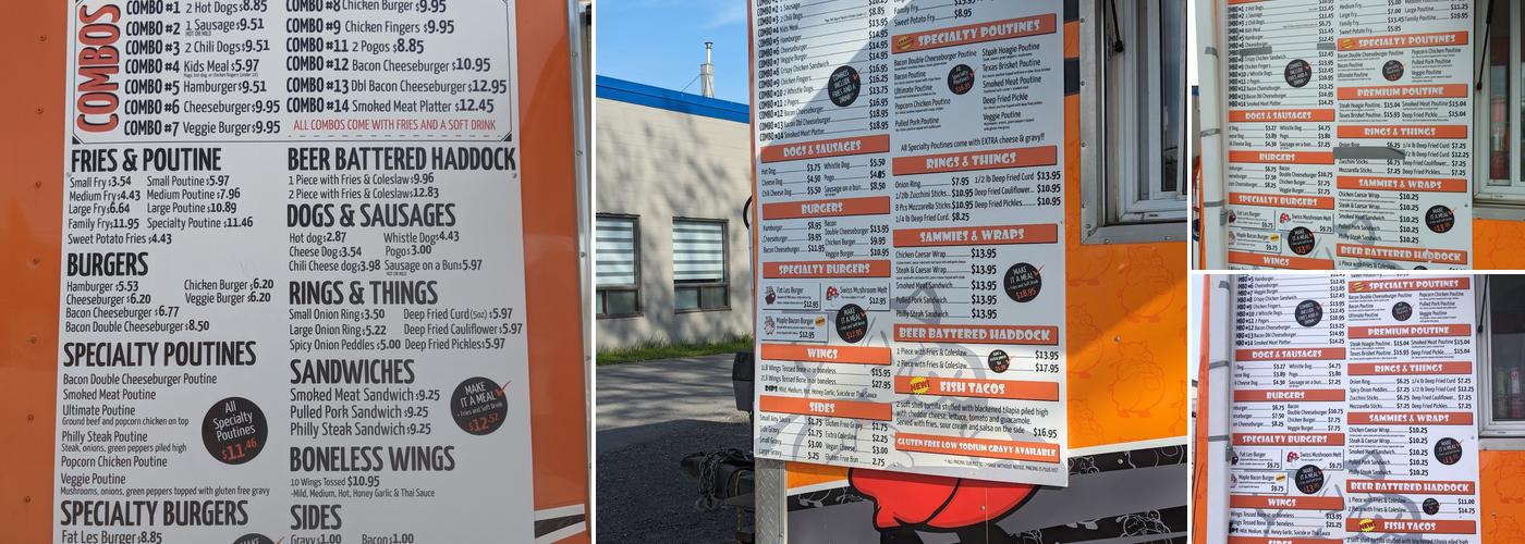 Fat Les's Chip Stand Winchester Menu