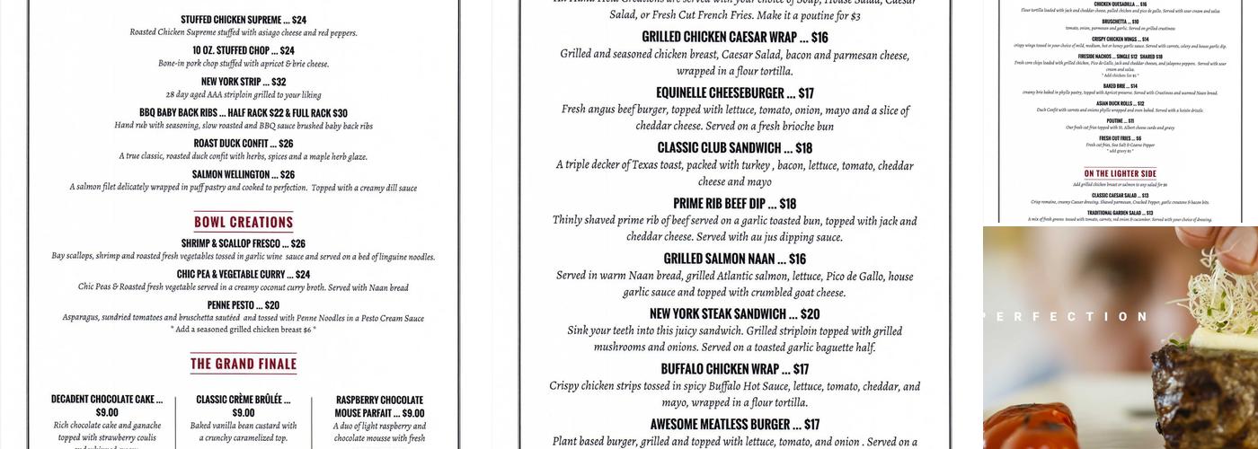 Fireside Grill Menu