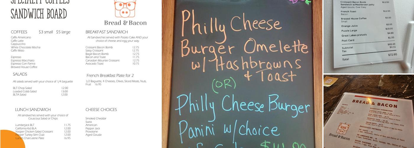 Bread & Bacon Menu