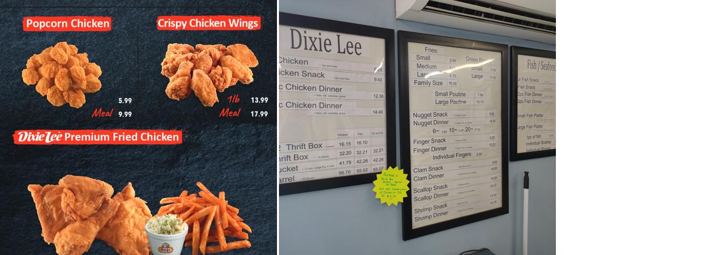 Dixie Lee Menu