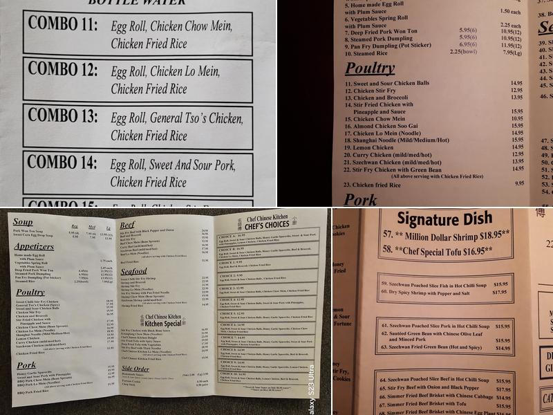 Chef Chinese Kitchen Menu