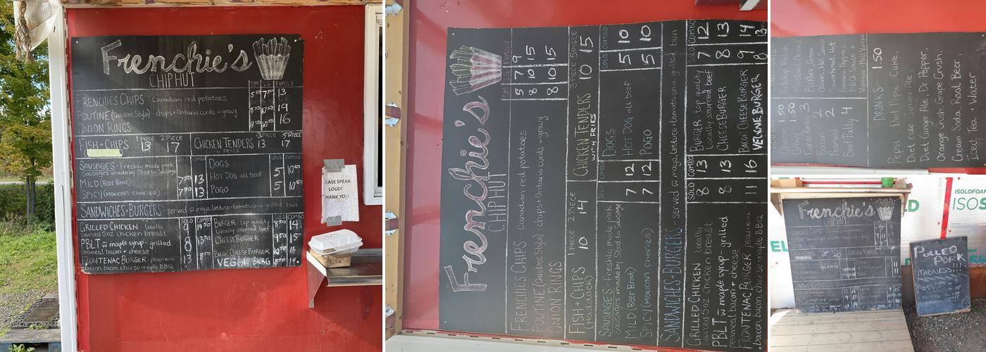 Frenchie's Chip Hut Menu