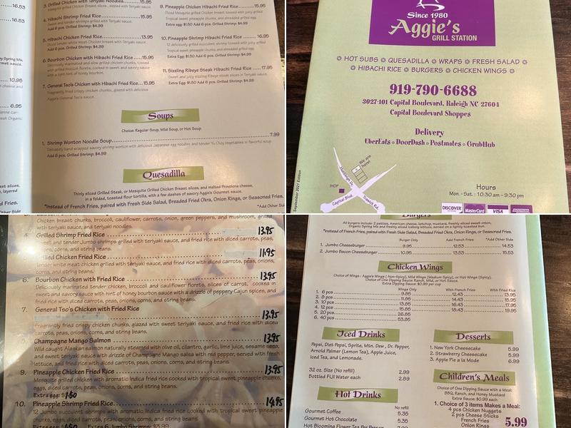 Aggie's Grill Station Menu