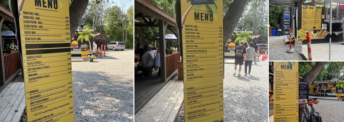 Snack Shack Menu