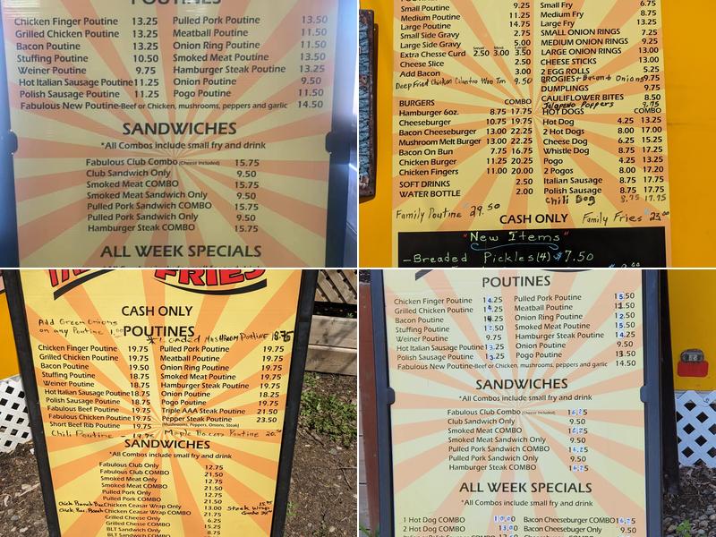 Fabulous Fries Menu