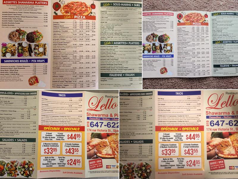 Lello's Pizza & Shawarma Menu