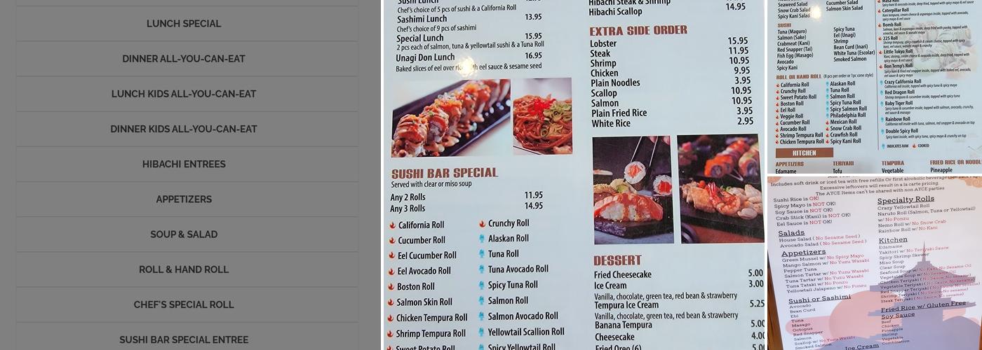 Sushi Masa Spring Menu