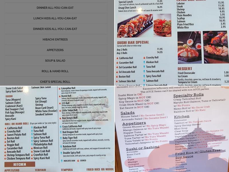 Sushi Masa Spring Menu