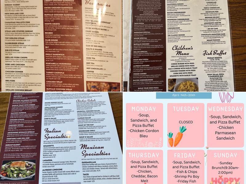 Libertys Restaurant and Lounge Menu