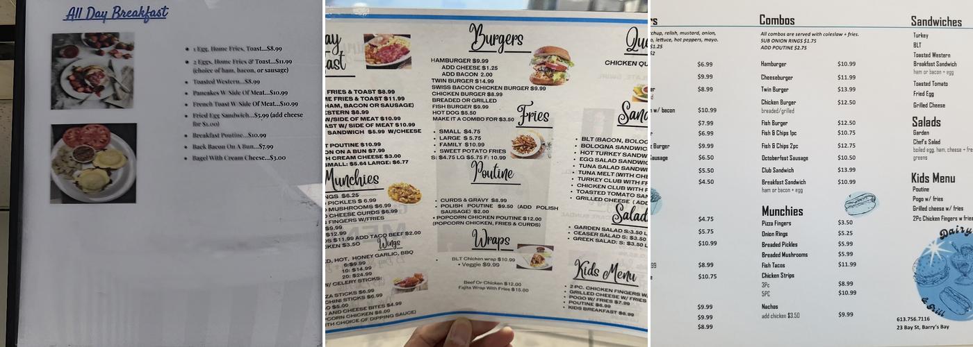 Dairy Freez & Grill Menu