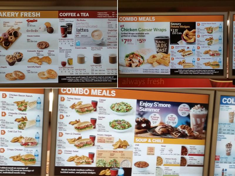 Tim Hortons Menu