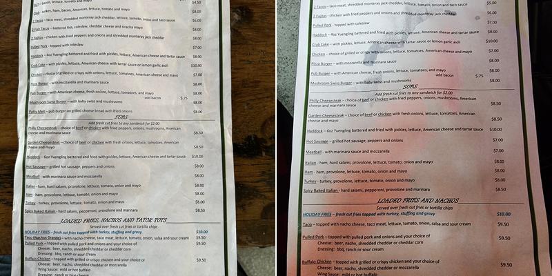 Corner vault Menu