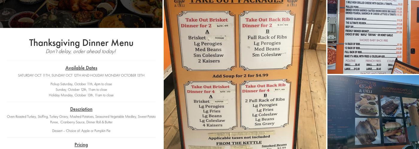 Algonquin Cafe Food Truck Menu