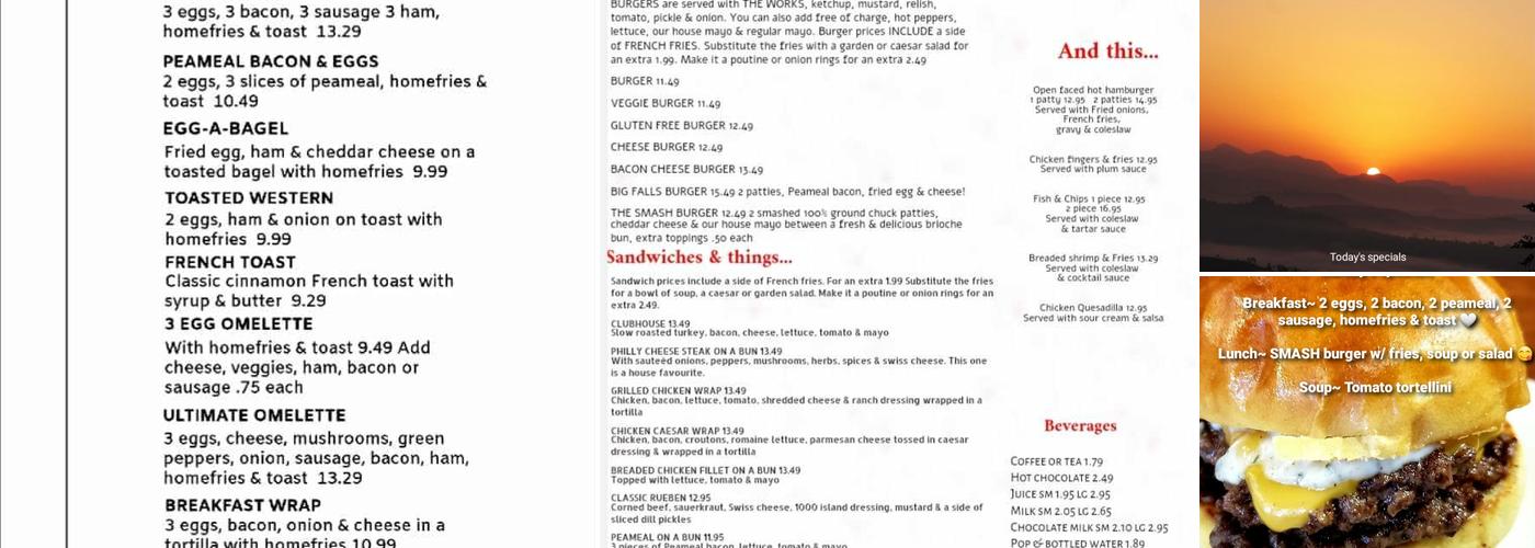 Burk's Falls Cafe & Grill Menu