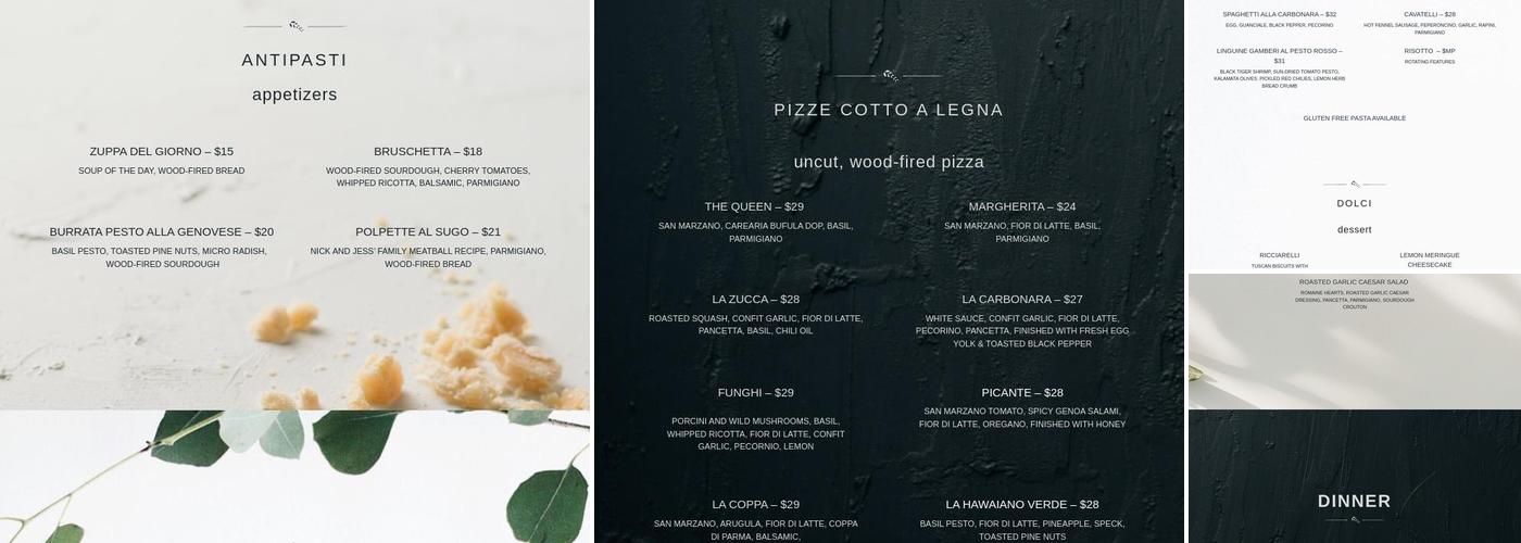 Allora Menu