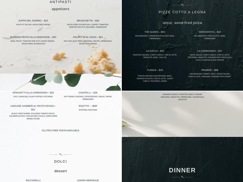 Allora Menu