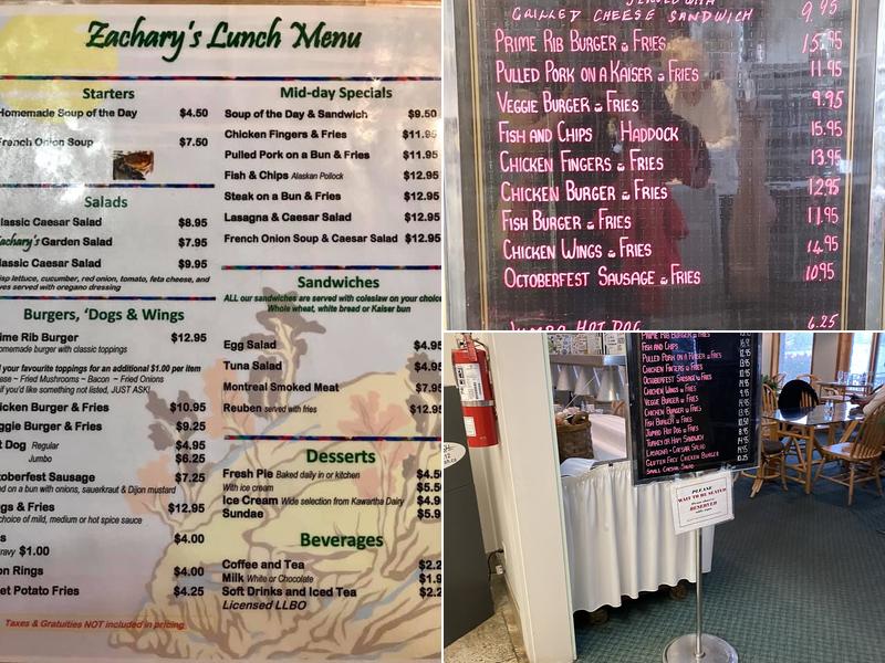 Zachary's Restaurant Menu