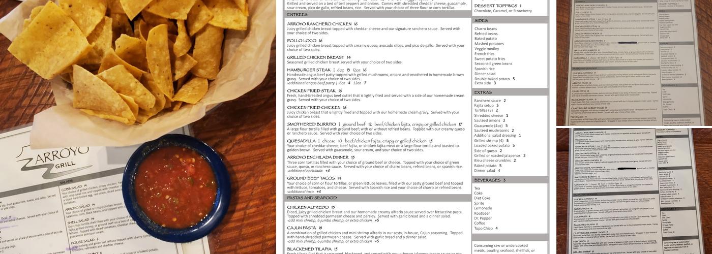 Arroyo Grill Menu