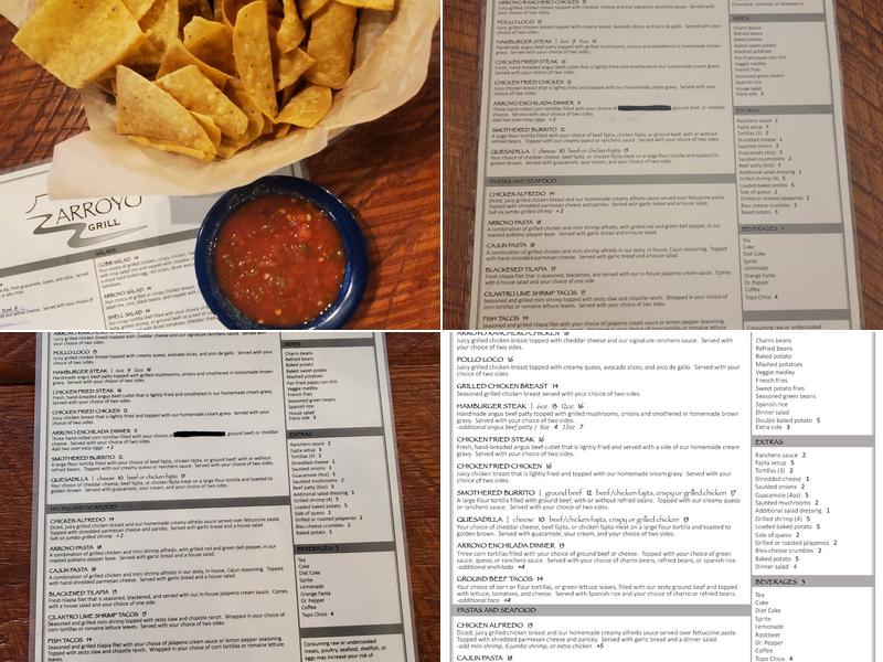 Arroyo Grill Menu