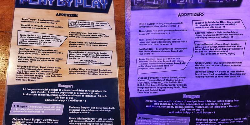 Play by Play Menu