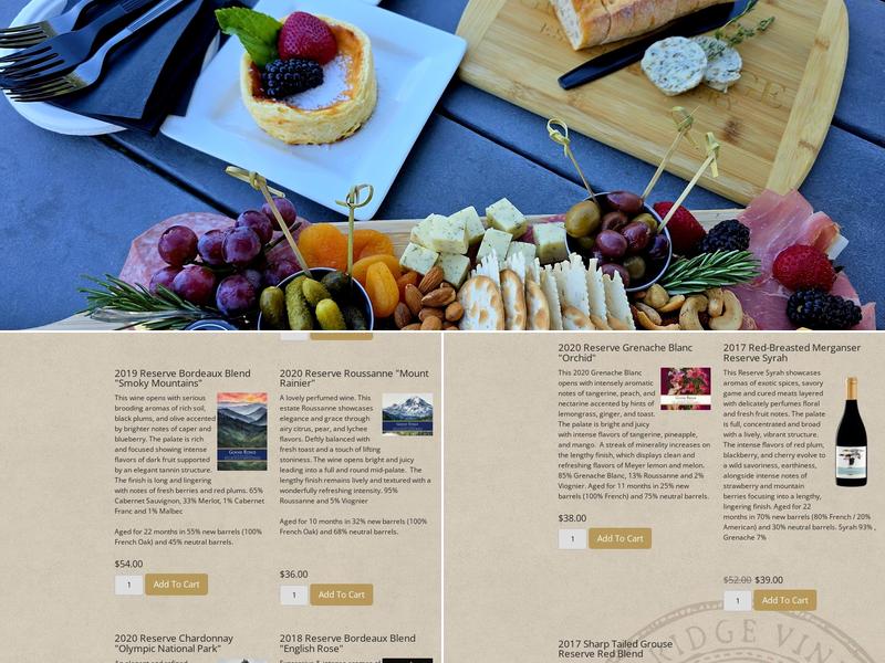 Goose Ridge Estate Vineyard and Winery Menu