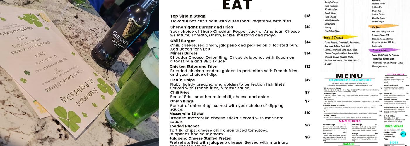 Shenaniganz Eat.Drink.Play Menu