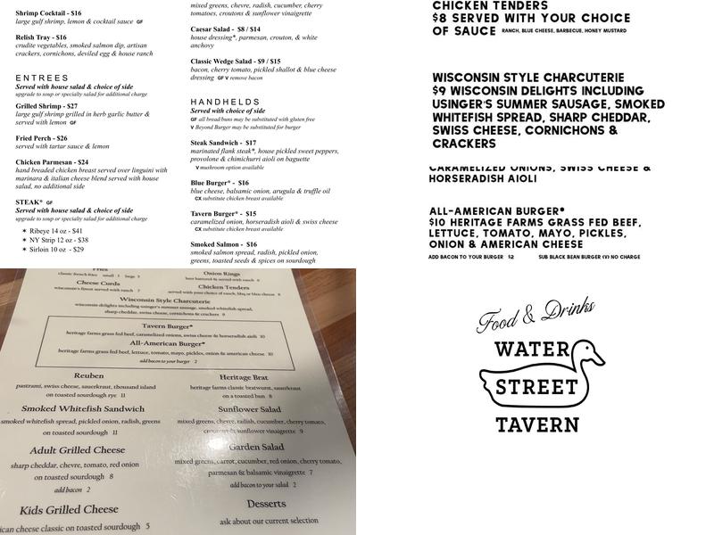 Water Street Tavern Menu