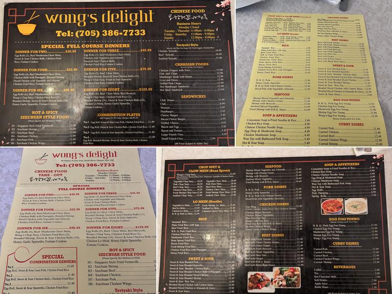 Wong's Delight Restaurant Menu