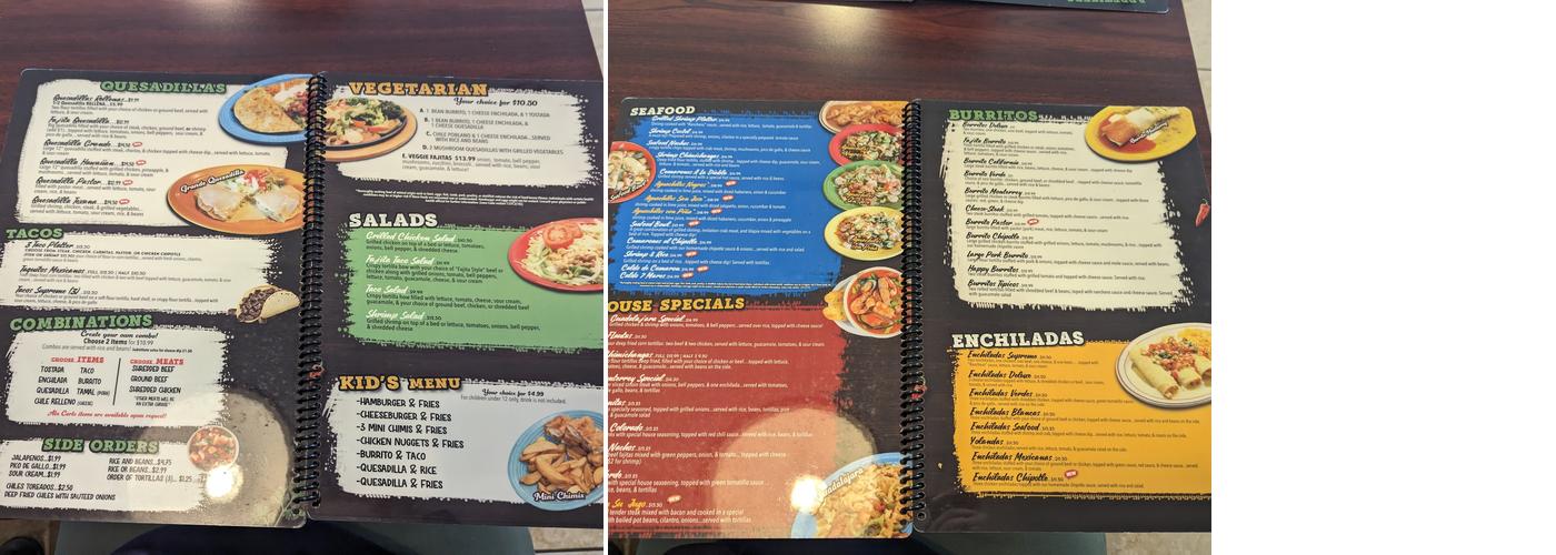 Monterrey Mexican restaurant Menu