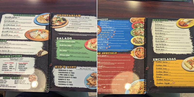 Monterrey Mexican restaurant Menu