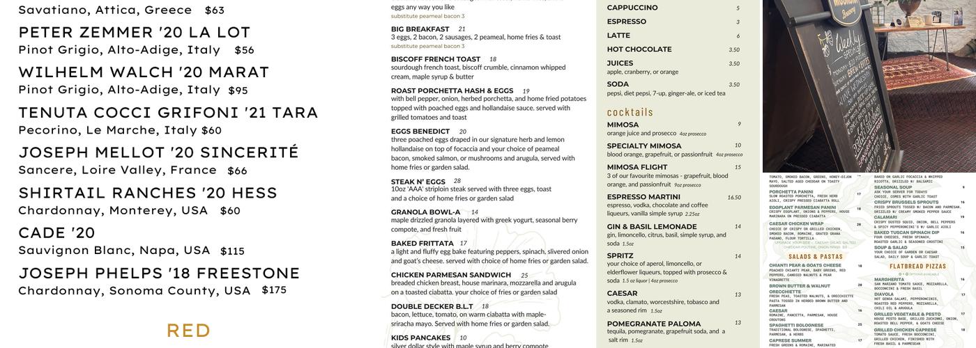 Basilico Menu