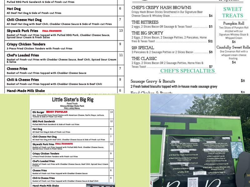 Little Sister's Big Rig Menu