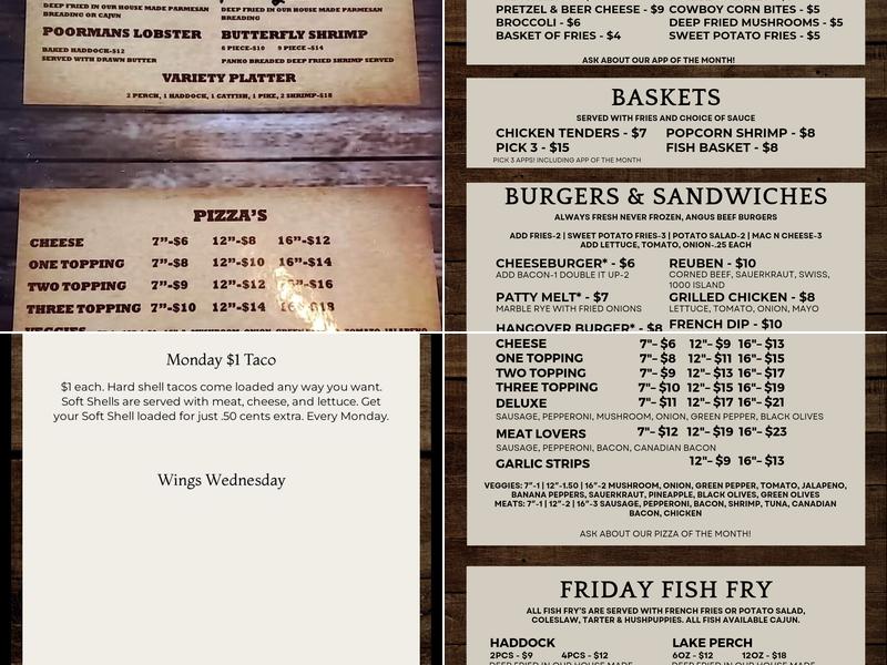 J's Food and Spirits Menu