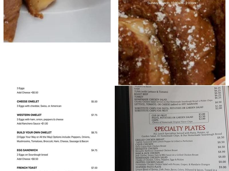 Trestle Resturant Menu