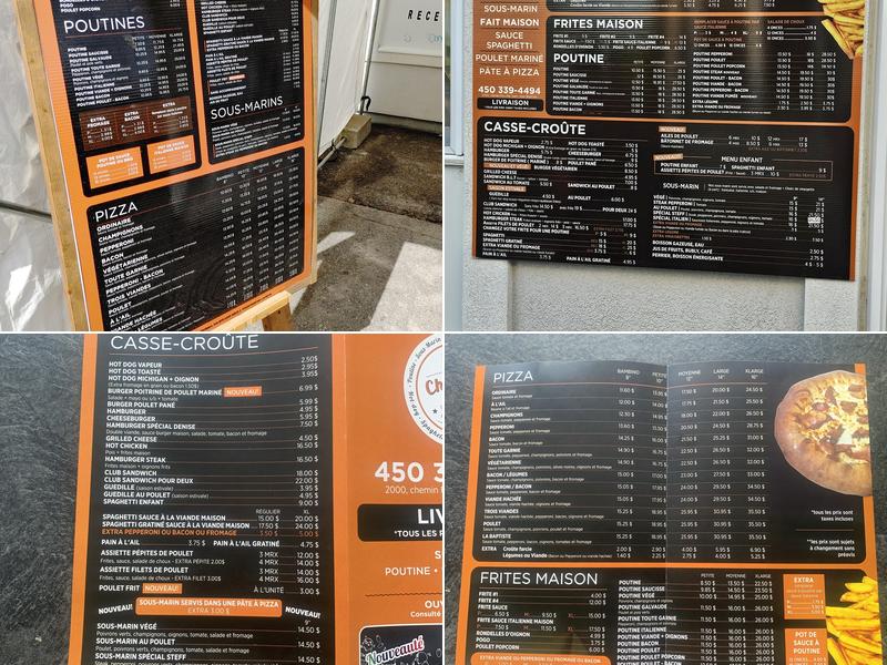 Chez Steff Casse-Croûte Menu