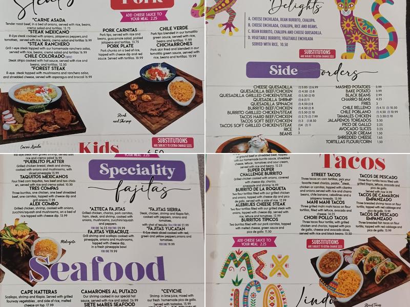 Alebrijes Menu