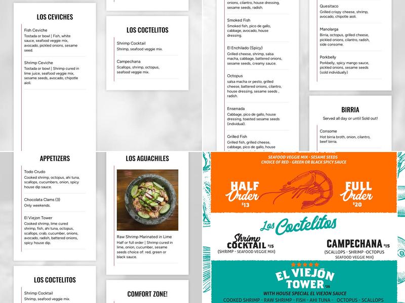 El Viejon Seafood Menu