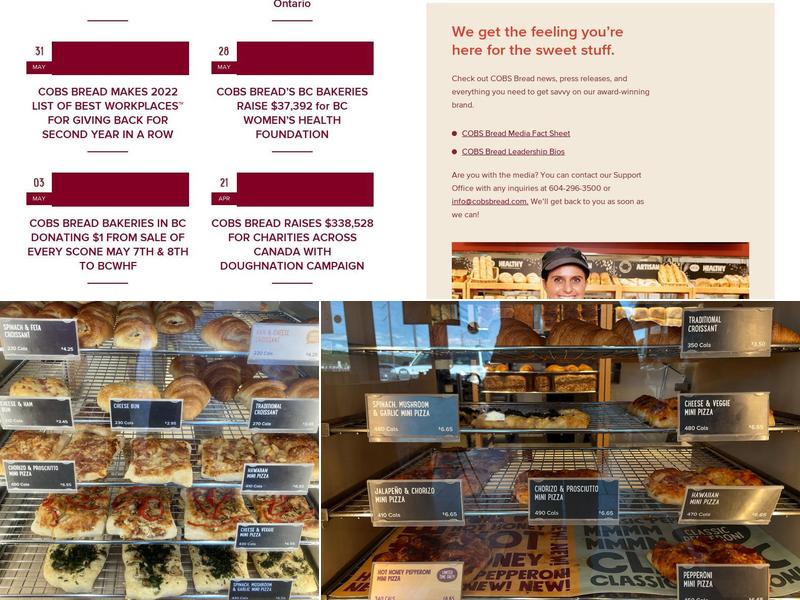 COBS Bread Bakery Century Centre Plaza Menu