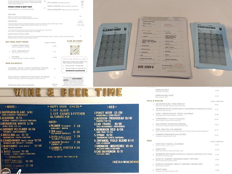 Wine Down SF Menu