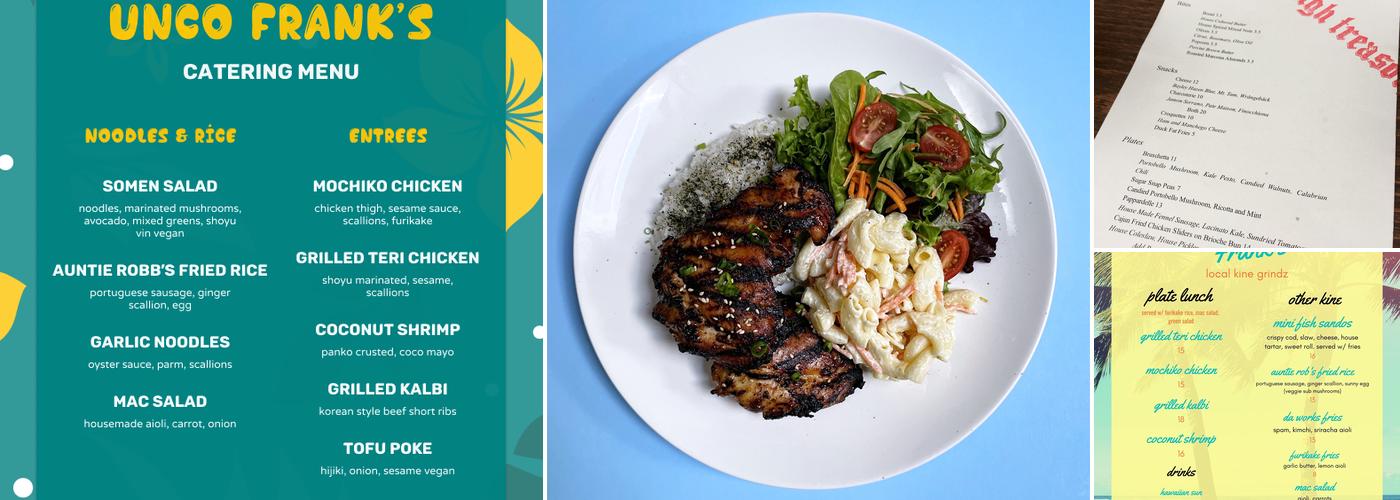 Unco Frank's Menu