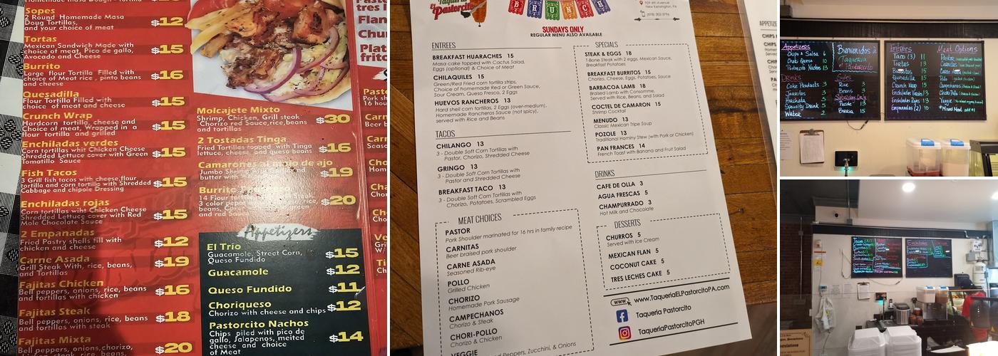 Taqueria El Pastorcito Menu