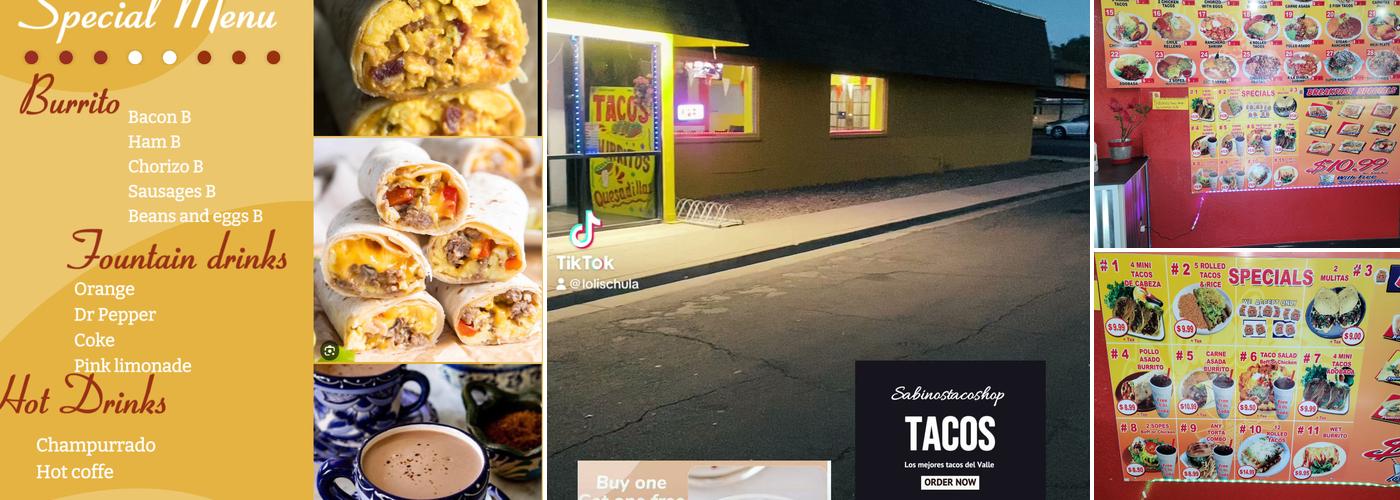 Sabinos Taco shop Menu