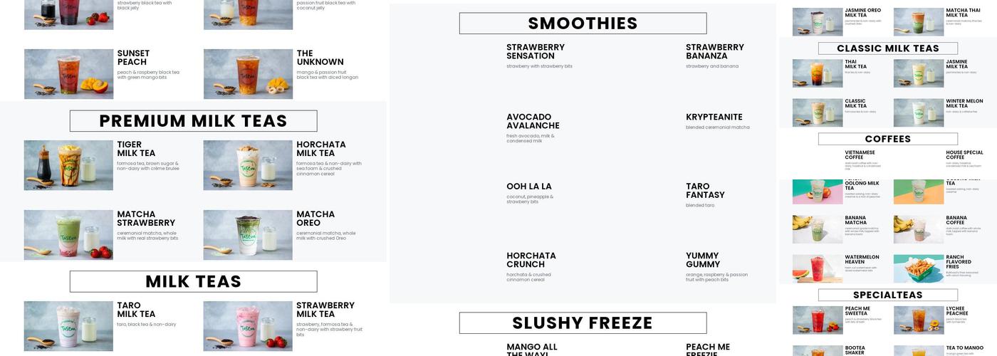 Tastea Evergreen Menu