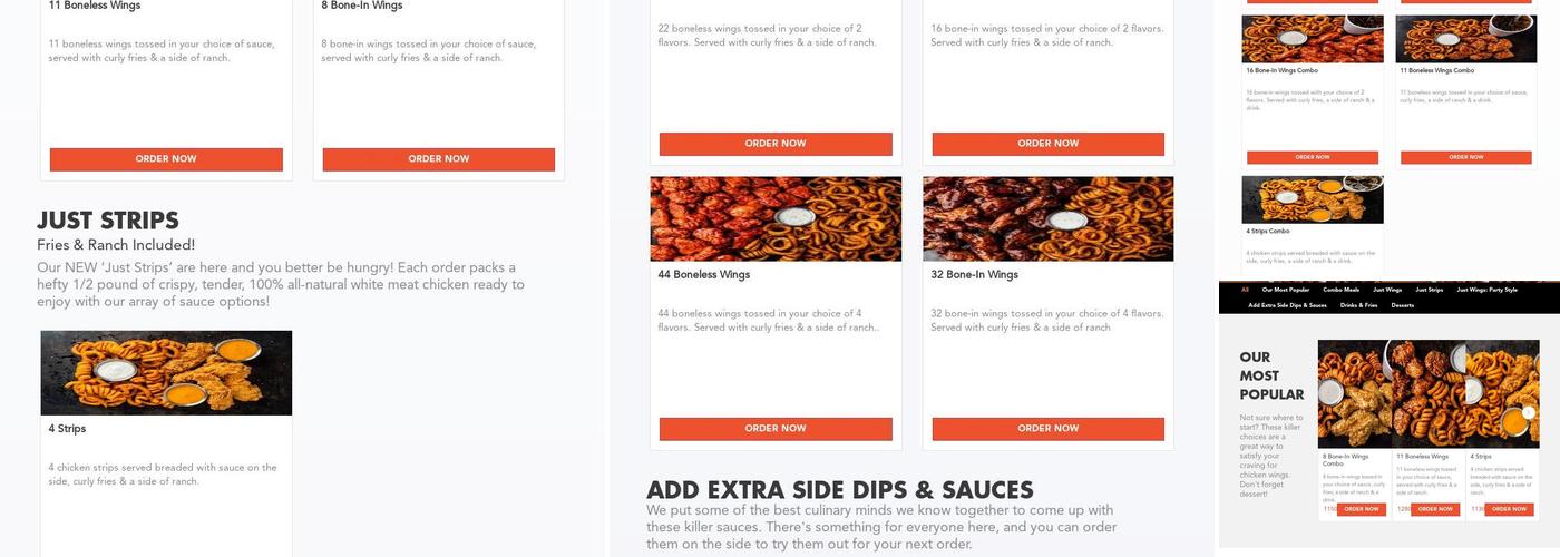 It's Just Wings Menu