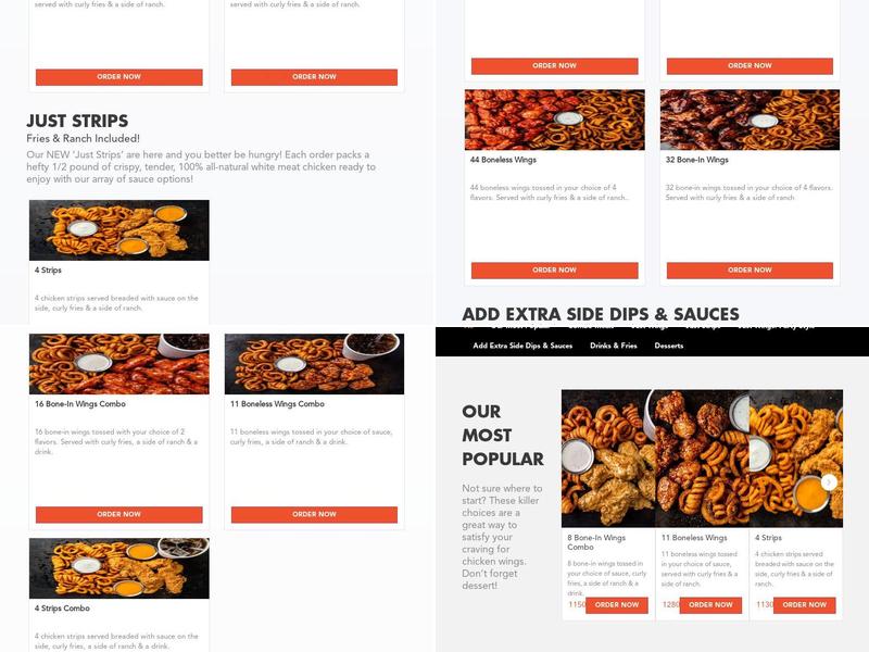 It's Just Wings Menu
