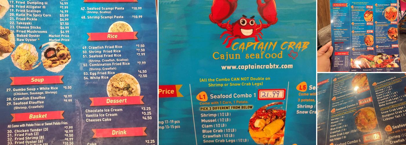 Captain Crab Menu