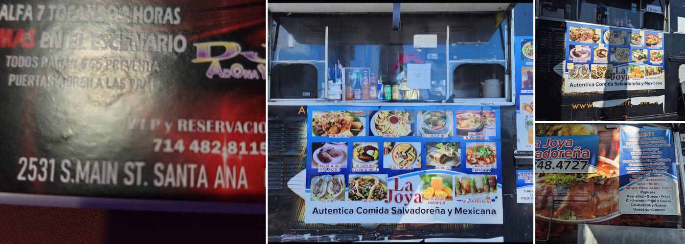 La Joya Salvadoreña truck food Menu