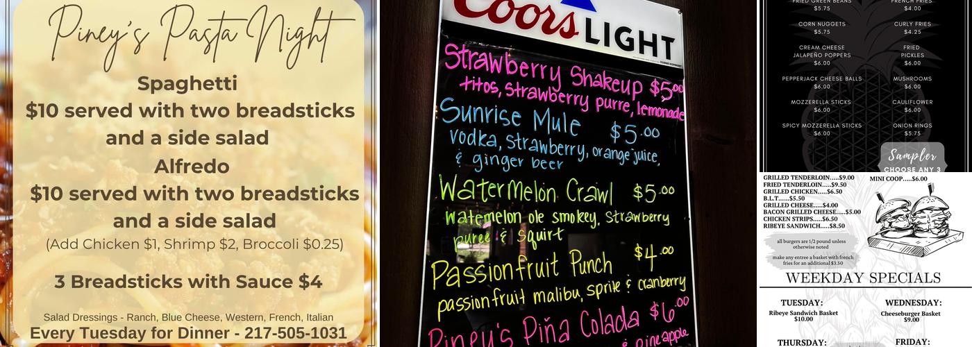 Piney's Pub & Grub LLC Menu